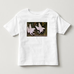 Camiseta Infantil Dois guindastes na borda de uma lagoa