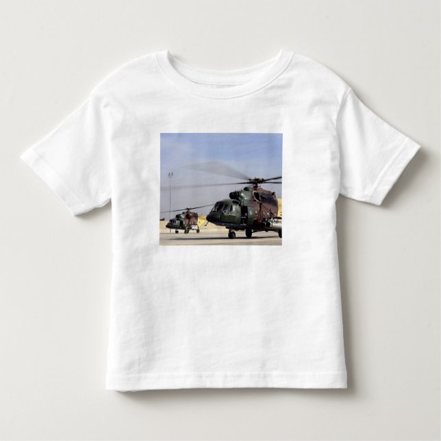 Camiseta Infantil Dois Helicópteros Iraquianos Mi-17 Hip (Frente)