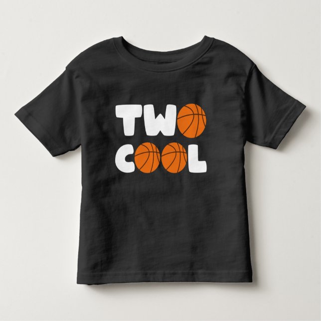 Camiseta Infantil Dois Legal Tema De Basquete De segundo aniversário (Frente)
