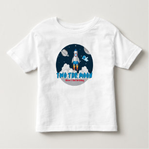 Camiseta Infantil Dois O segundo aniversário Do Foguete Do Moon Boy
