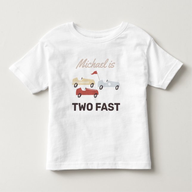 Camiseta Infantil Dois segundo aniversário Rápido de Carro (Frente)