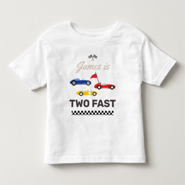 Camiseta Infantil Dois segundo aniversário Rápido de Carro (Frente)