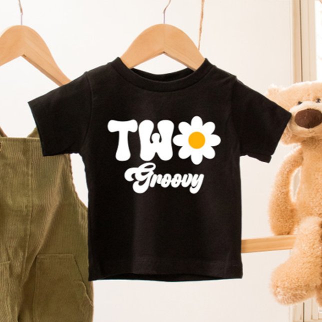 Camiseta Infantil Dois segundo de Margarida Groovy Primeiro Aniversá (Criador carregado)