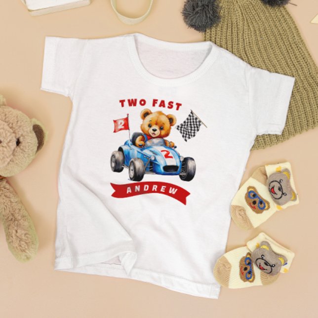 Camiseta Infantil Dois segundos aniversários de Carro Rápido (Criador carregado)