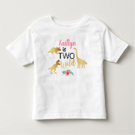 Camiseta Infantil Dois segundos aniversários de Raparigas Dinossaura