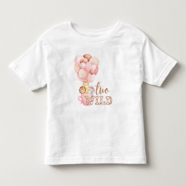 Camiseta Infantil Dois segundos aniversários Selvagens da Selva Safa (Frente)