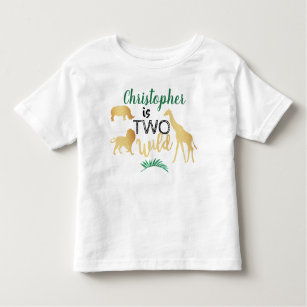 Camiseta Infantil Dois segundos aniversários Selvagens Safari Boys