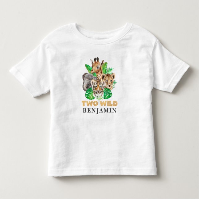 Camiseta Infantil Dois T-Shirt Selgle Baby segundo aniversário Selva (Frente)