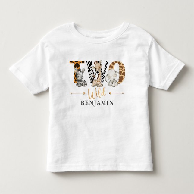 Camiseta Infantil Dois T-Shirt Selgle Baby segundo aniversário Selva (Frente)