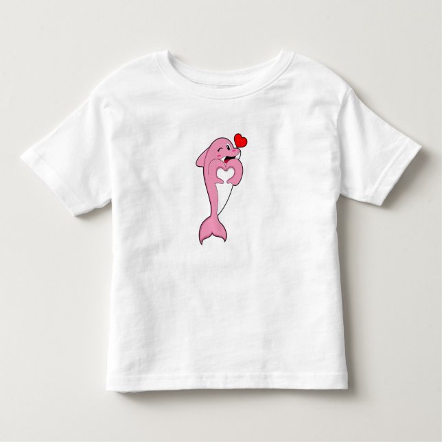 Camiseta Infantil Dolphin Love Heart (Frente)