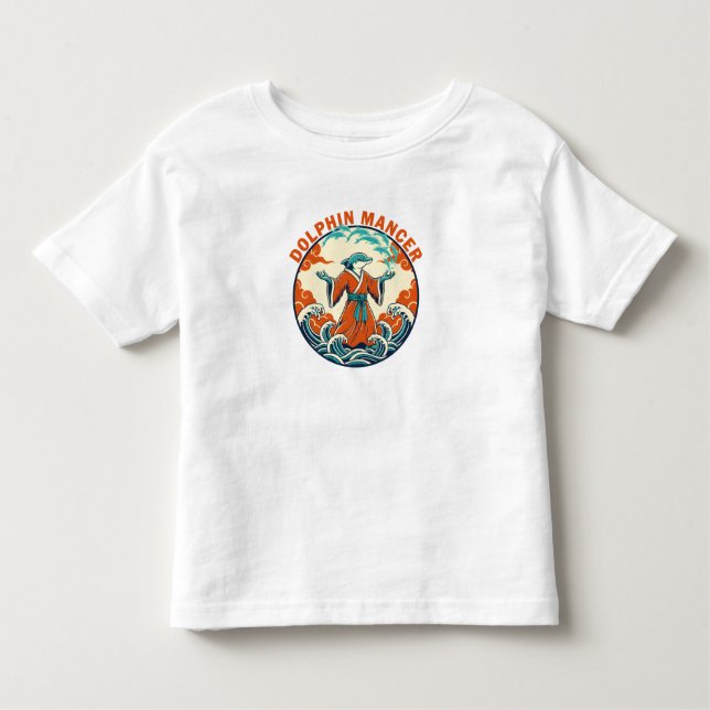 Camiseta Infantil Dolphin Mancer Ocean Magic Japanese Retro Art (Frente)
