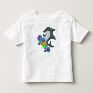 Camiseta Infantil Dolpin como Skater com skate