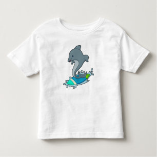 Camiseta Infantil Dolpin como Surfer com Surfboard