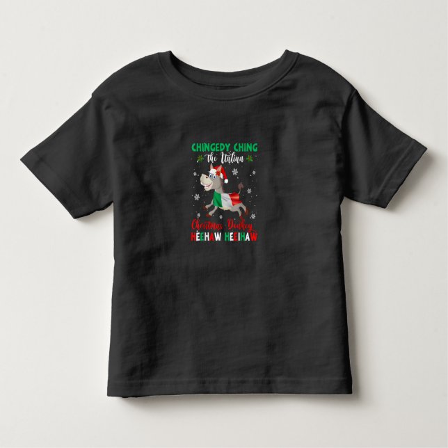 Camiseta Infantil Dominick O Donkey Italiano De Natal (Frente)