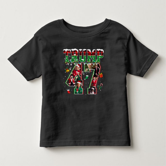 Camiseta Infantil Donald Trump 47.º Presidente 2024 Papais noeis de  (Frente)