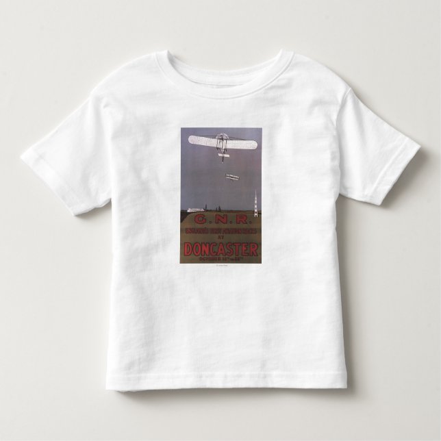 Camiseta Infantil Doncaster, Inglaterra - primeiras raças da aviação (Frente)