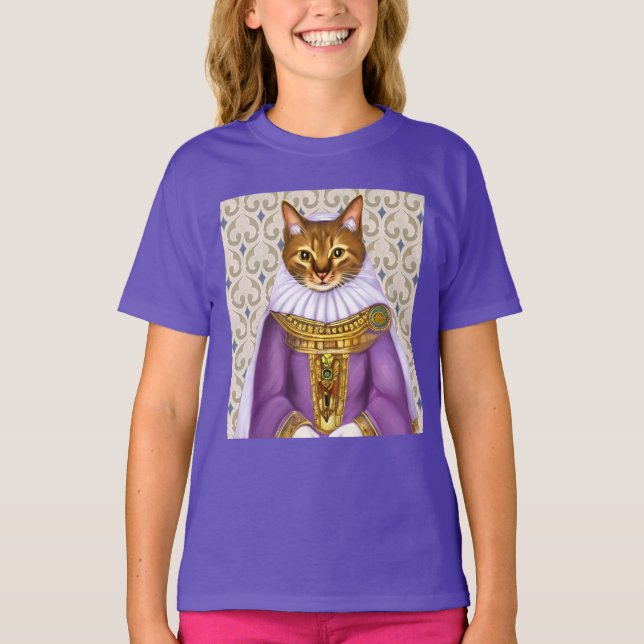 Camiseta Infantil Donzela Gato Medieval    (Frente)
