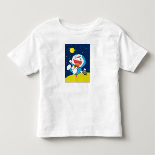 Camiseta Infantil Doraemon na Design de Aventura Espacial