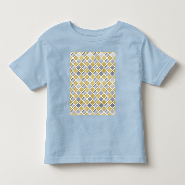 Camiseta Infantil Dourado e Prata (Verificado em Diamante) (Frente)