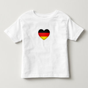 Camiseta Infantil Dourado emblema cardíaco vermelho do orgulho alem