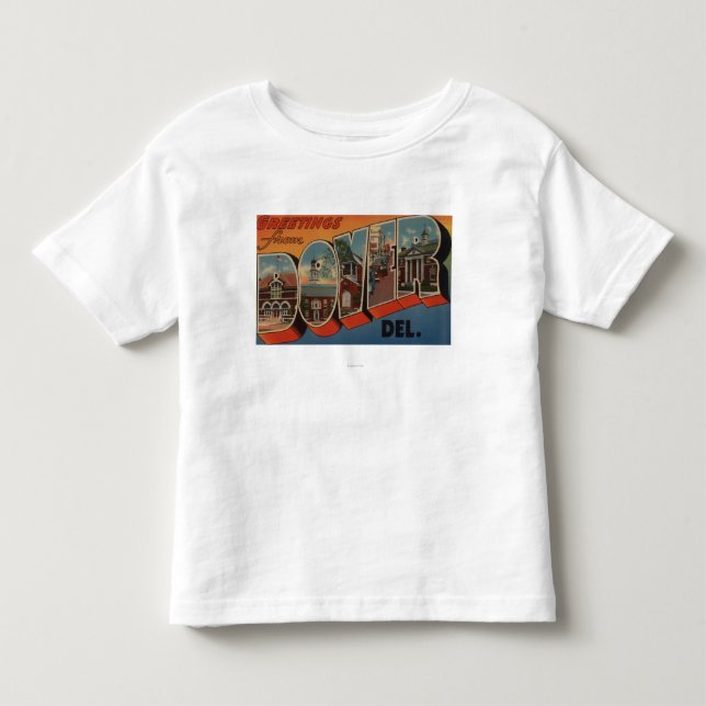 Camiseta Infantil Dover, DelawareLarge - Letra ScenesDover, DE (Frente)