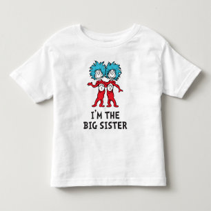 Camiseta Infantil Dr. Seuss Coisa Um Coisa Dois   Gêmeos   Irmã Mais