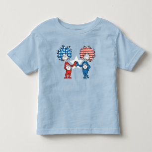 Camiseta Infantil Dr. Seuss Coisa Um Coisa Dois Gráfico Patriótico