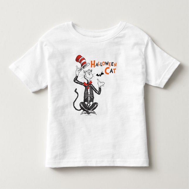 Camiseta Infantil Dr. Seuss | Gato de Halloween no Chapéu (Frente)