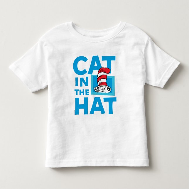 Camiseta Infantil Dr. Seuss | Gato no logotipo chapéu (Frente)