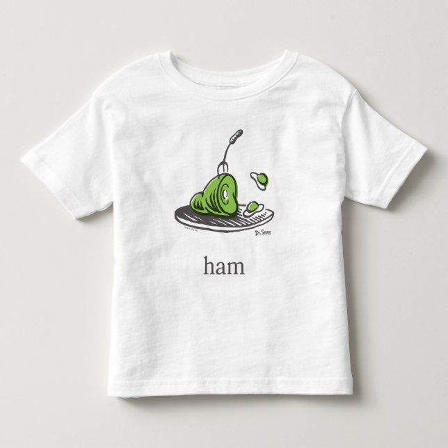Camiseta Infantil Dr. Seuss | Ovos Verdes e Presunto (Frente)