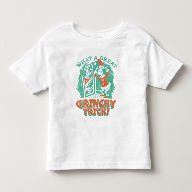Camiseta Infantil Dr. Seuss | Que truque Excelente de Grinchy! (Frente)