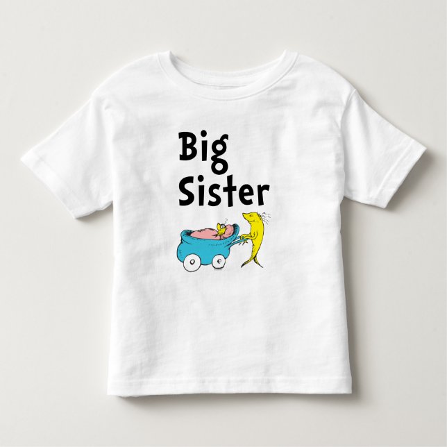 Camiseta Infantil Dr. Seuss | Um Peixe Dois Peixes | Irmã Mais Velha (Frente)