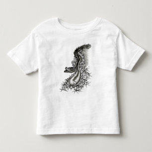 Camiseta Infantil Dragão chinês, Design preto e branco em tatuostilo