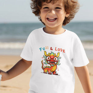Camiseta Infantil Dragão De Cartonagem Chinês Ano Novo Fu Crianças P