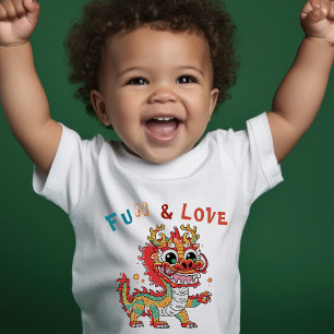 Camiseta Infantil Dragão de Cartonagem Chinês Ano Novo Presente para