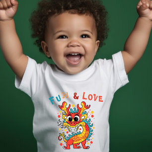 Camiseta Infantil Dragão de Cartonagem Chinês Ano Novo Presente para