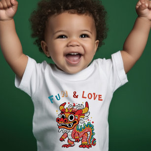 Camiseta Infantil Dragão de Cartonagem Chinês Ano Novo Presente para