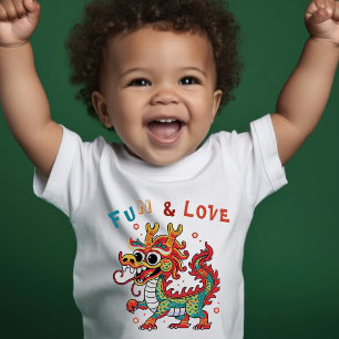 Camiseta Infantil Dragão de Cartonagem Chinês Ano Novo Presente para