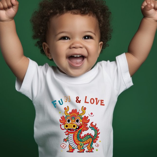 Camiseta Infantil Dragão de Cartonagem Chinês Ano Novo Presente para (Criador carregado)