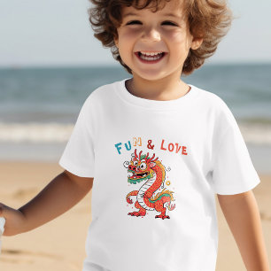 Camiseta Infantil Dragão de Cartonagem Chinês Ano Novo Presente para