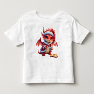Camiseta Infantil Dragão de Natal, muito fofo para prender, 