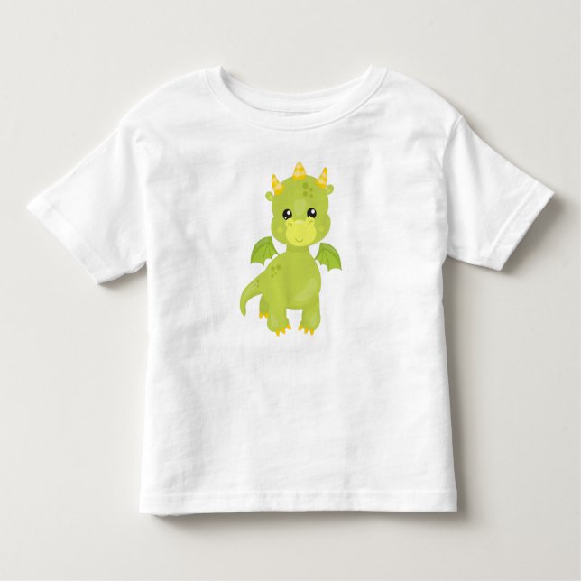 Camiseta Infantil Dragão Gelado, Dragão Pequeno, Dragão Verde, Magia (Frente)