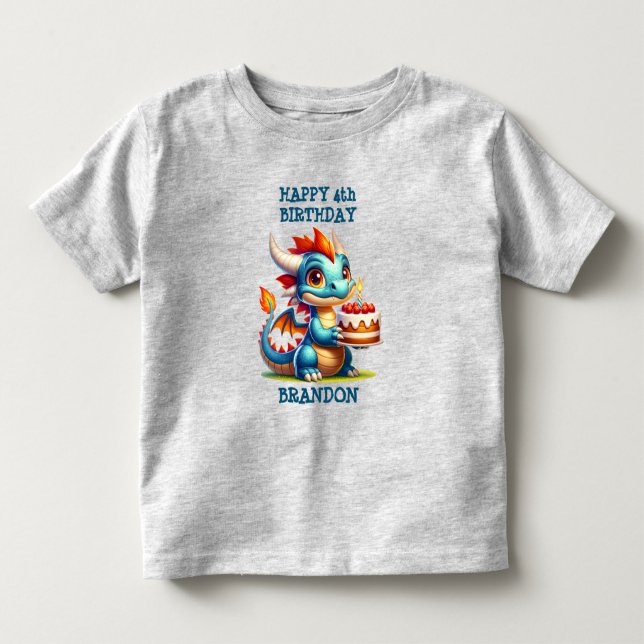 Camiseta Infantil Dragão Pensava Que Era Um Garoto De Aniversário Pe (Frente)
