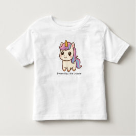 Camiseta Infantil Dream Big Little Unicorn – Kawaii Toddler Girl T-S