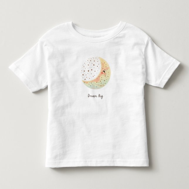 Camiseta Infantil "Dream Big" Moon & Stars Toddler Tee t-shirt (Frente)