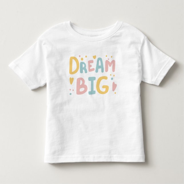 Camiseta Infantil Dream Big Pastel Hearts (Frente)