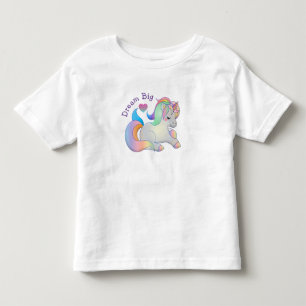 Camiseta Infantil Dream Big Rainbow Unicorn