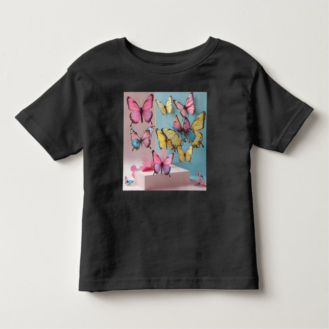 Camiseta Infantil Dreamy Watercolor Butterfly T-Shirt para Toddler (Frente)