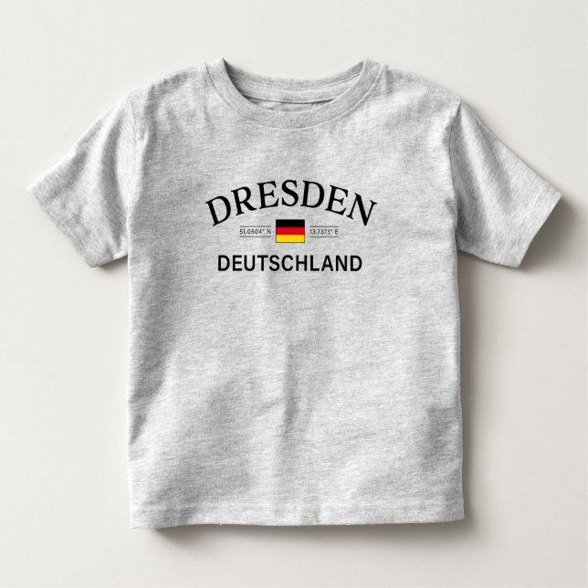 Camiseta Infantil Dresden Deutschland Coordinates German (Frente)