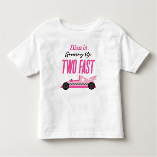 Camiseta Infantil Duas Festas de segundo aniversário de Carro Raça R